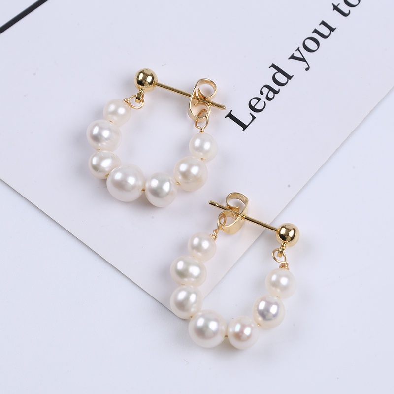 Khuyên tai ngọc trai tự nhiên thời trang Châu Âu đơn giản cho nữ