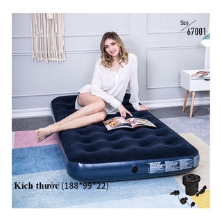 Nệm hơi đệm hơi cao cấp bestway - đệm đơn kèm bơm + miếng vá