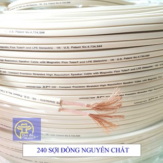 [Mã ELHACE giảm 4% đơn 300K] 01 mét Dây loa Monster XP Dây màu trắng 2 lõi 240 sợi_ 2 lõi*1.5mm đồng nguyên chất