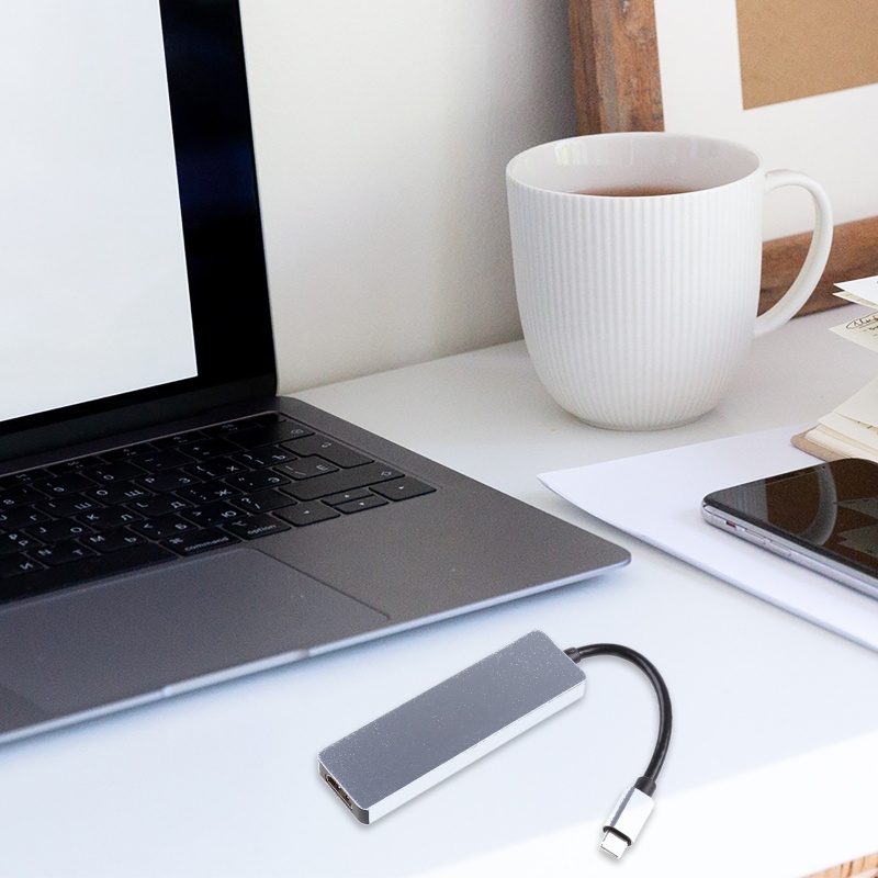 Bộ Hub USB C 5 Trong 1 Tốc Độ Cao Đầu Đọc Thẻ Nhớ SD / TF Chuyển Đổi USB3.0 4K 30Hz