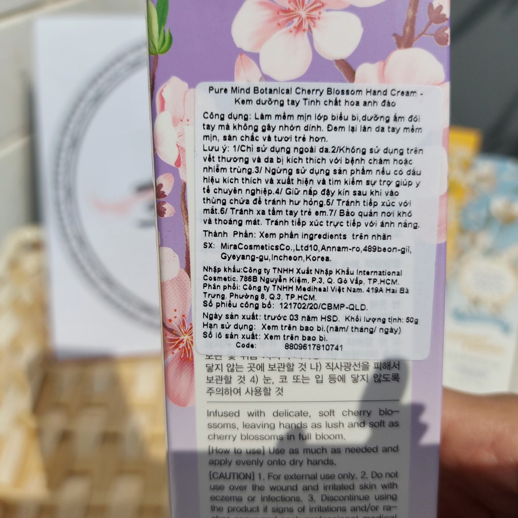 Kem Dưỡng Da Tay Chiết Xuất Thiên Nhiên PureMind Botanical Hand Cream 50g LOVESKINCARE VN