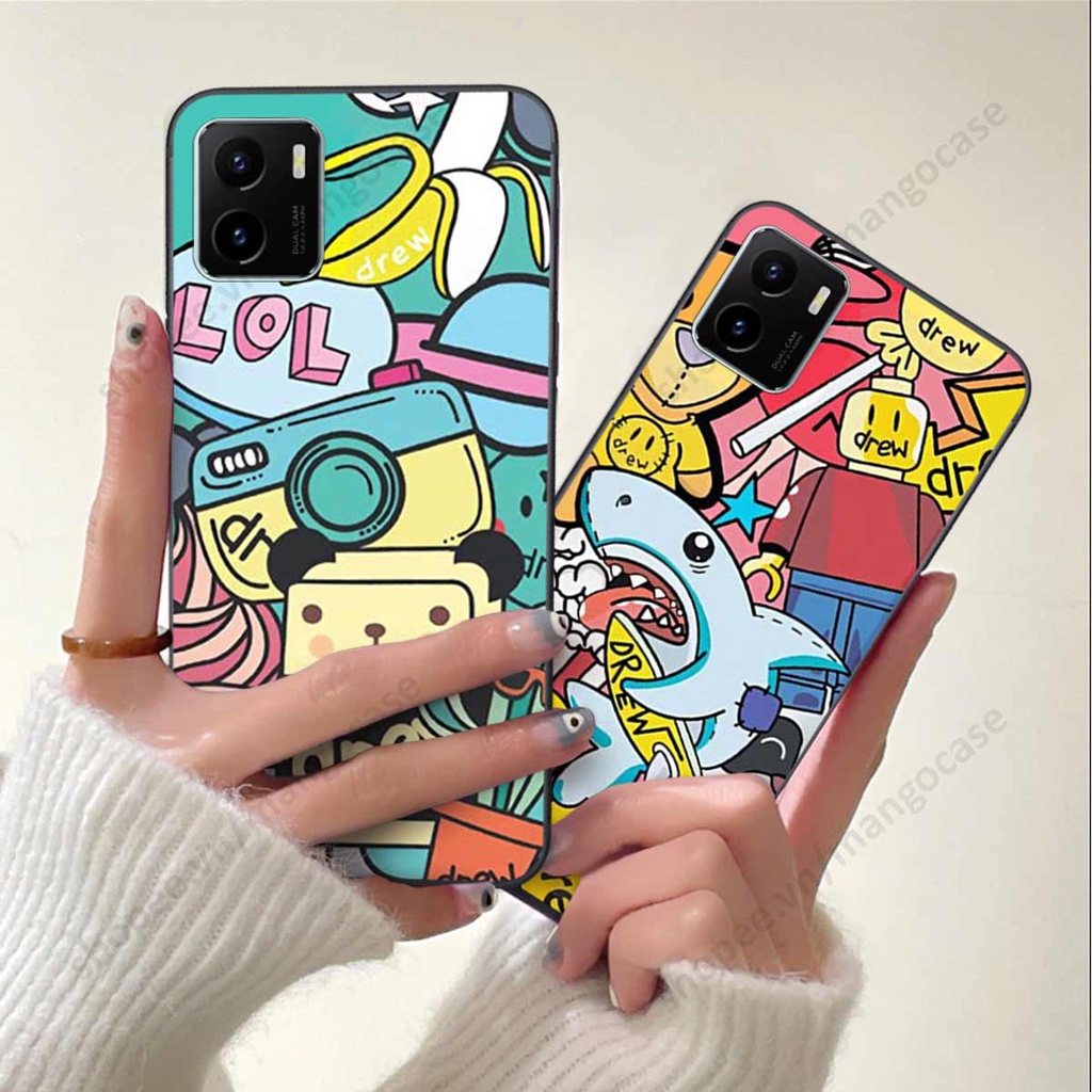 Ốp lưng điện thoại Vivo Y15s / Y15a drew, kaws, bape cao cấp, vỏ ốp rẻ đẹp