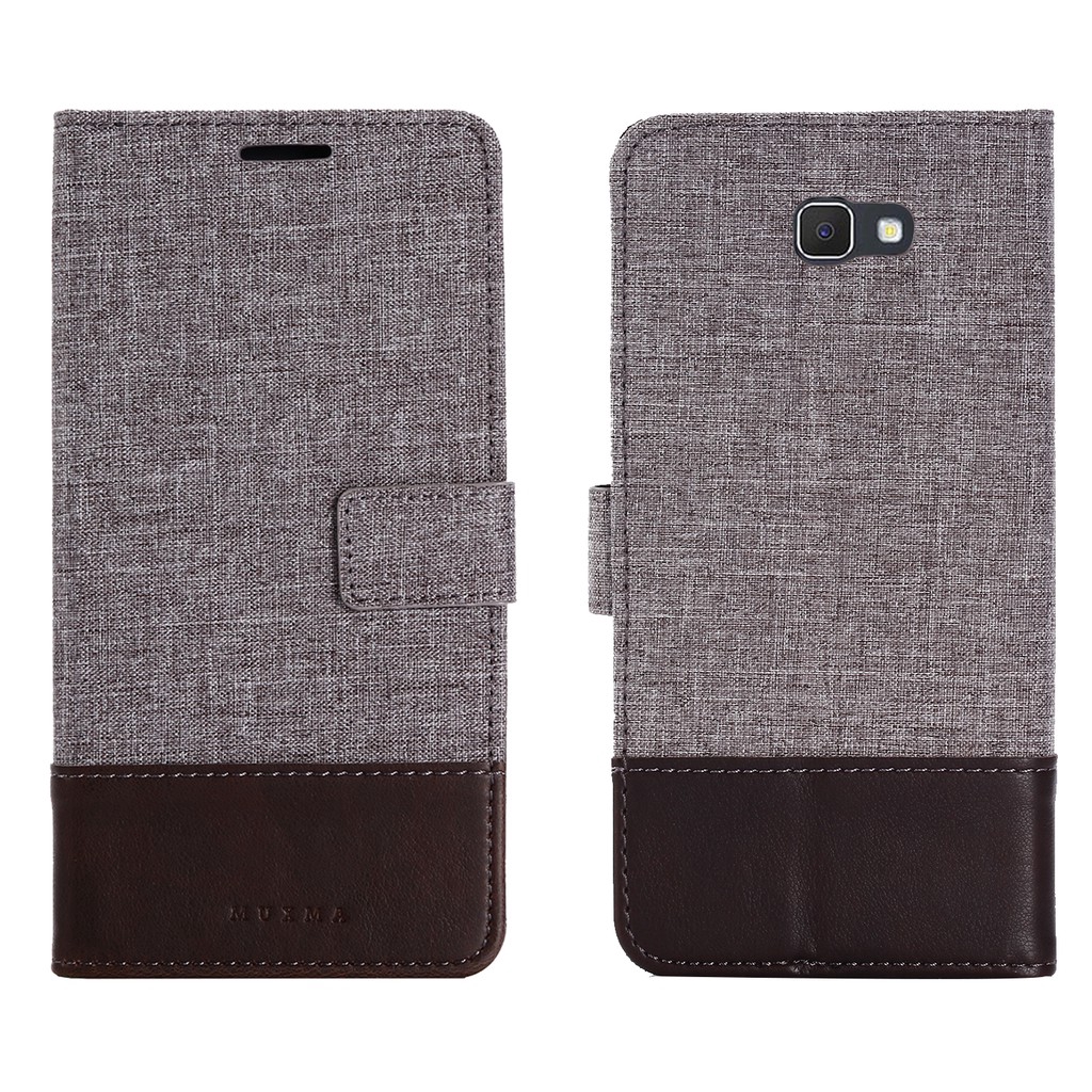 Bao da nắp gập vải canvas cho Samsung Galaxy J1 Mini Prime / J2 Prime / J7 Prime