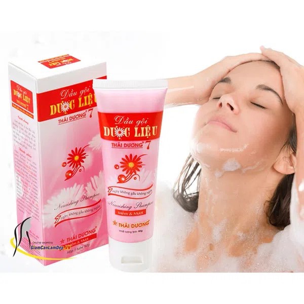 Dầu Gội Dược Liệu Thái Dương 7 Hồng Tuýp 90g / Dây 40 Gói  Tiện Lợi
