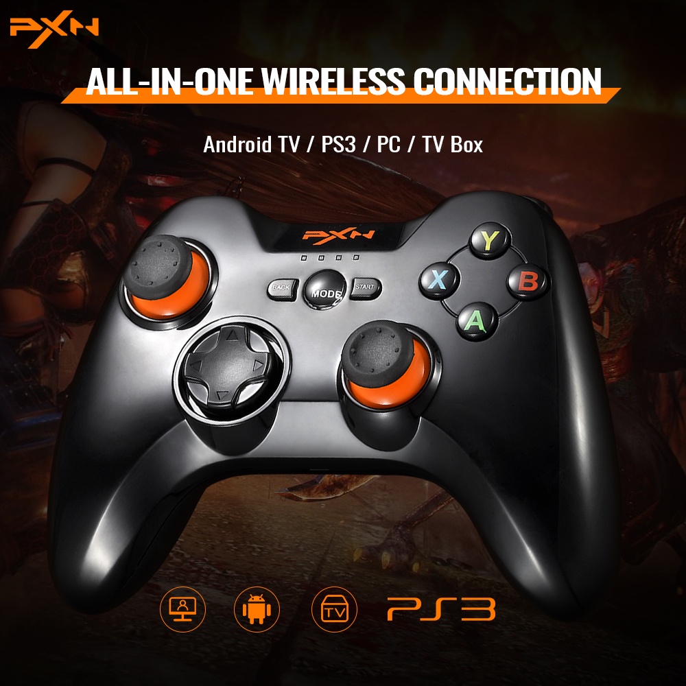 Tay cầm chơi game không dây PXN 9613 Pro Black Bluetooth Wireless cho PC/Android/SmartTV