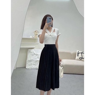 Áo thun kiểu phối dây tay ngắn