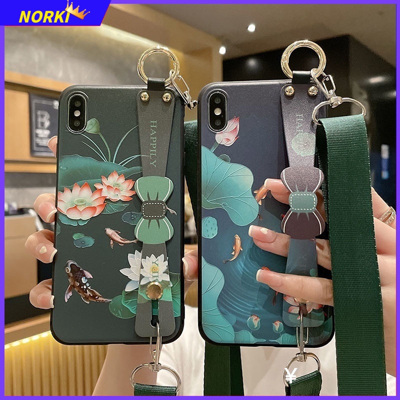 Ốp Điện Thoại Dẻo Họa Tiết Hoa Kèm Vòng Đeo Tay & Dây Đeo Chéo Sang Trọng Cho Samsung Galaxy Note 20 Ultra Note 8