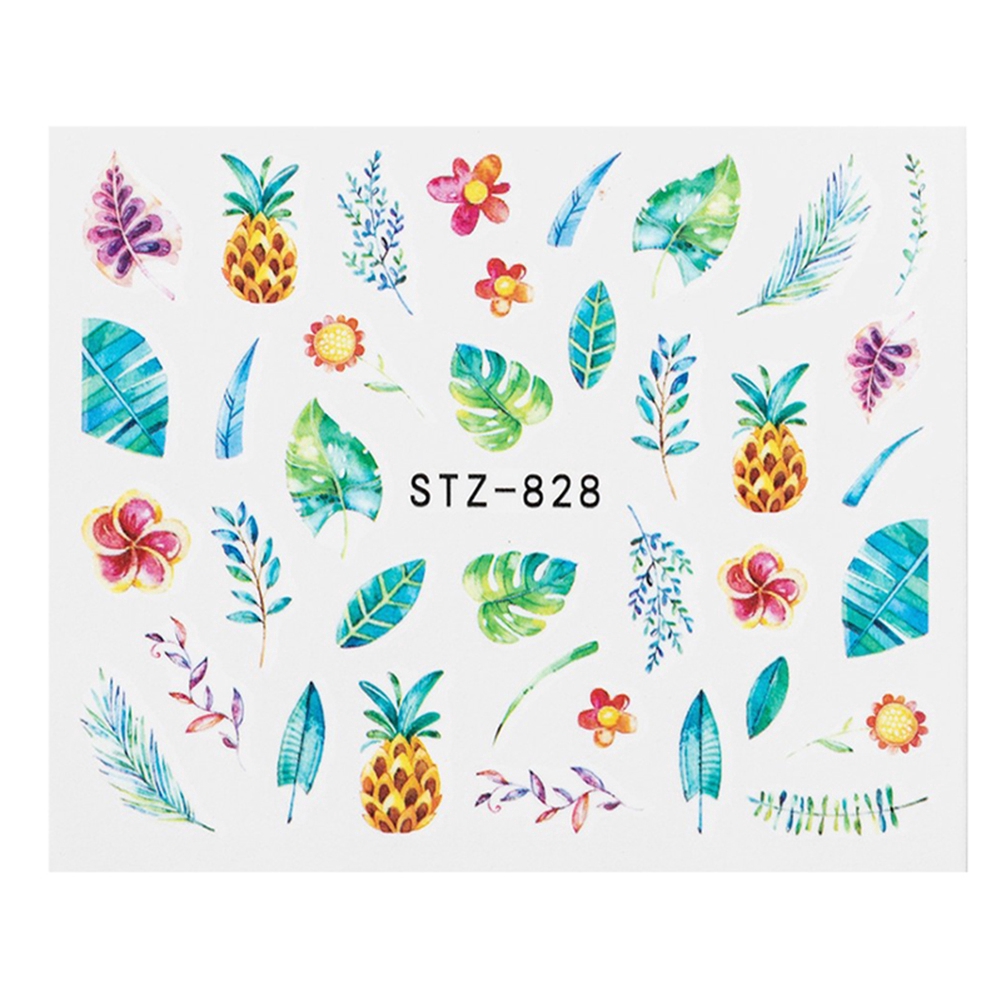 [Hàng mới về] Miếng dán móng tay hình lá và hoa hồng DIY