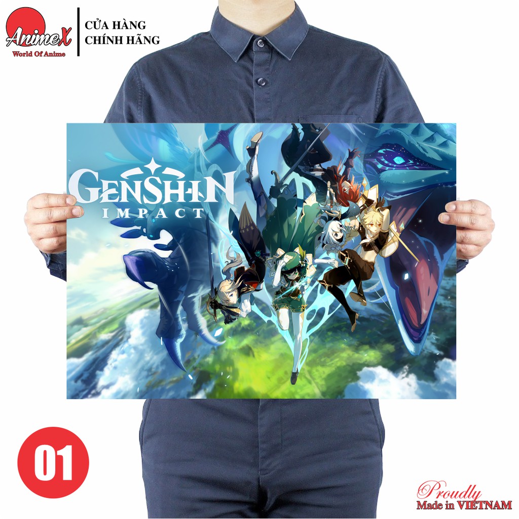 Tấm Poster Áp Phích A3 Game Genshin Impact miHoYo Dán Tường, Dán Kính , Trang Trí Nhà Cửa By AnimeX
