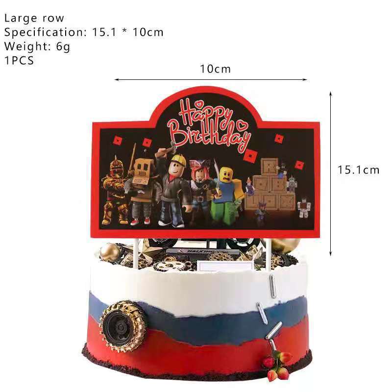 Bộ Bong Bóng Trang Trí Bánh Kem Sinh Nhật Họa Tiết Roblox