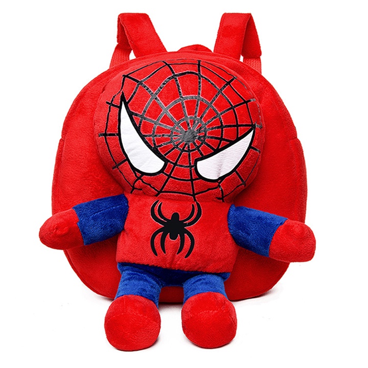 Balo Thú Bông Hình Người Nhện Cho Bé Đi Học Mầm Non size 25cm