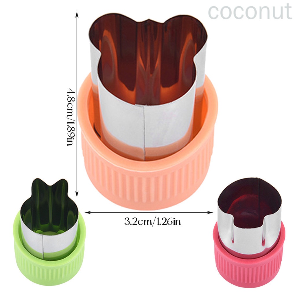 Set 3 khuôn cắt tạo hình trái cây/ rau củ quả bằng thép không gỉ tiện dụng