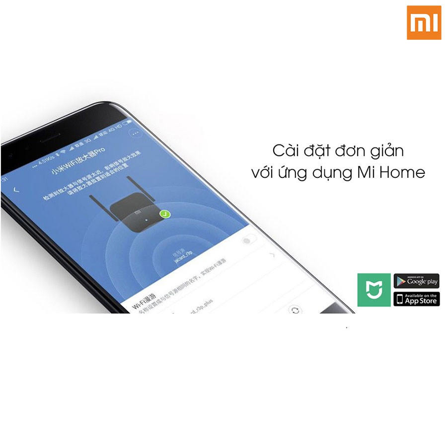 Thiết bị kích sóng Xiaomi Wifi Repeater Pro 2 râu băng thông 300mbps BH 6 tháng TGDT