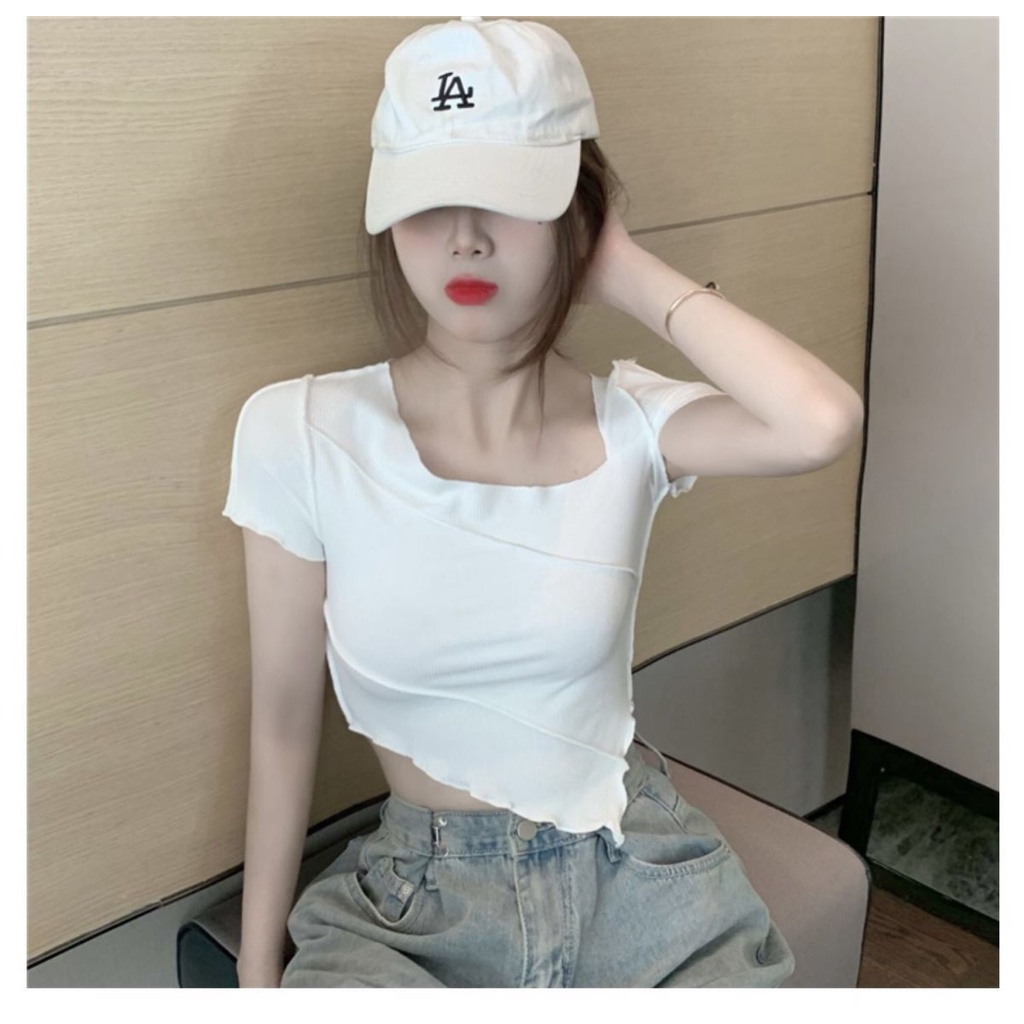 Áo Croptop Cổ Tròn Thời Trang Mùa Hè Dành Cho Nữ