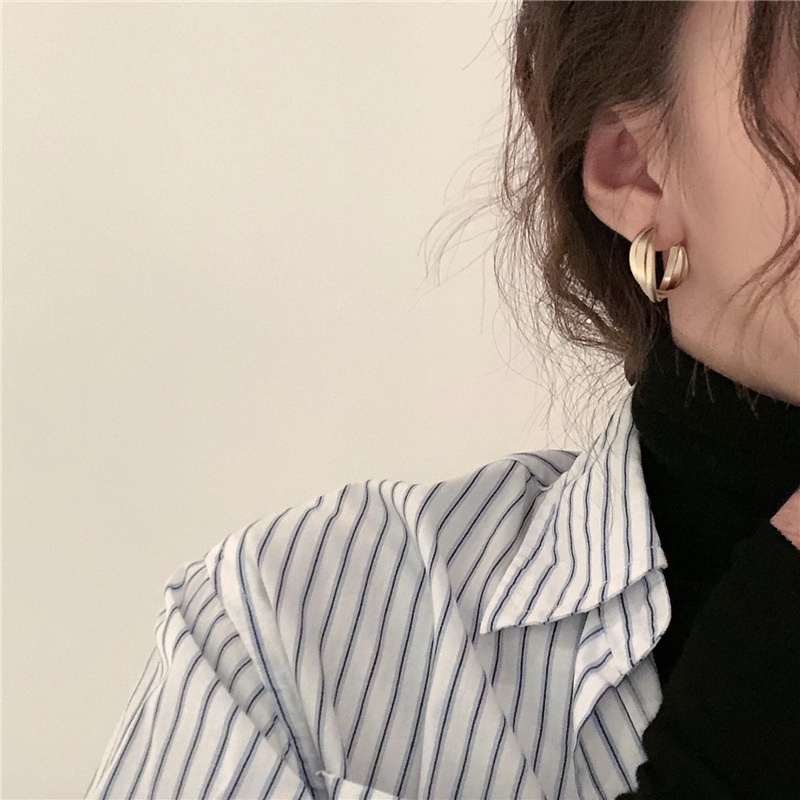 Bông Tai Chữ C Phong Cách vintage Hàn Quốc Thời Trang Cho Nữ