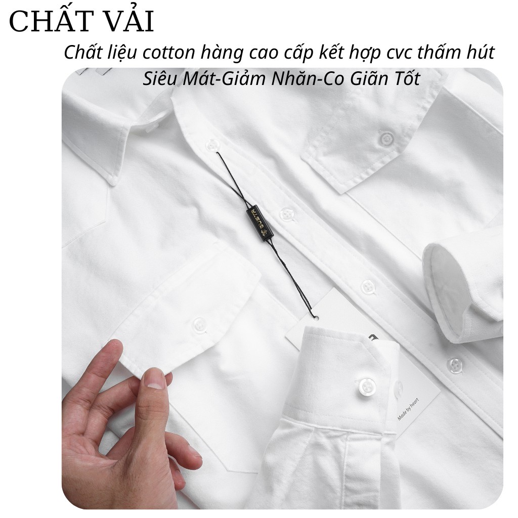 Áo Sơ Mi Nam Đẹp Trơn Flannel Tay Dài Trắng, Đen - Áo Sơ Mi Nam Hàn Quốc Kiểu Dáng Ôm Vải Dày - SM06-MANHOMME | BigBuy360 - bigbuy360.vn