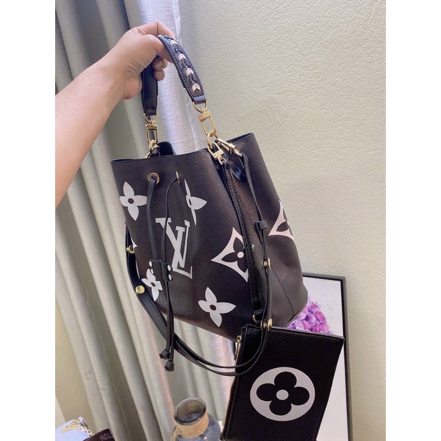 Túi Xách Nữ L.V - Túi Xách Công Sở Dây Rút Kèm Ví Hoa Fullbox