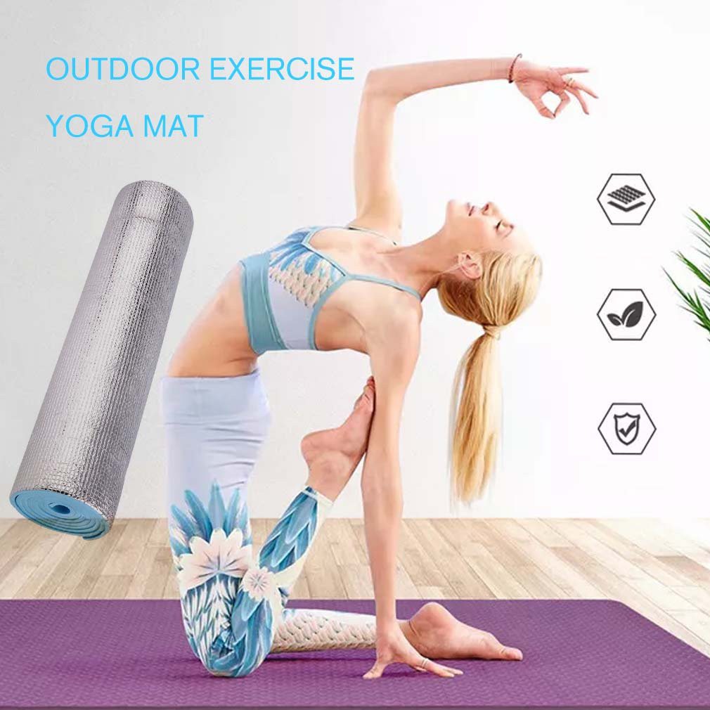 💝Thảm tập Yoga 6mm, tráng nhôm bọc xốp 180 * 50 * 0.6Cm Thảm Bạc Tập Yoga / Dã ngoại