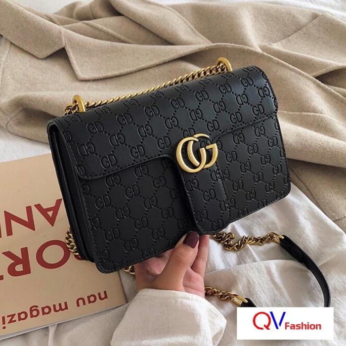 Túi xách nữ đeo vai đi làm đi chơi thời trang cao cấp, túi đeo vai cứng cáp da dập mềm mại - QV Fashion