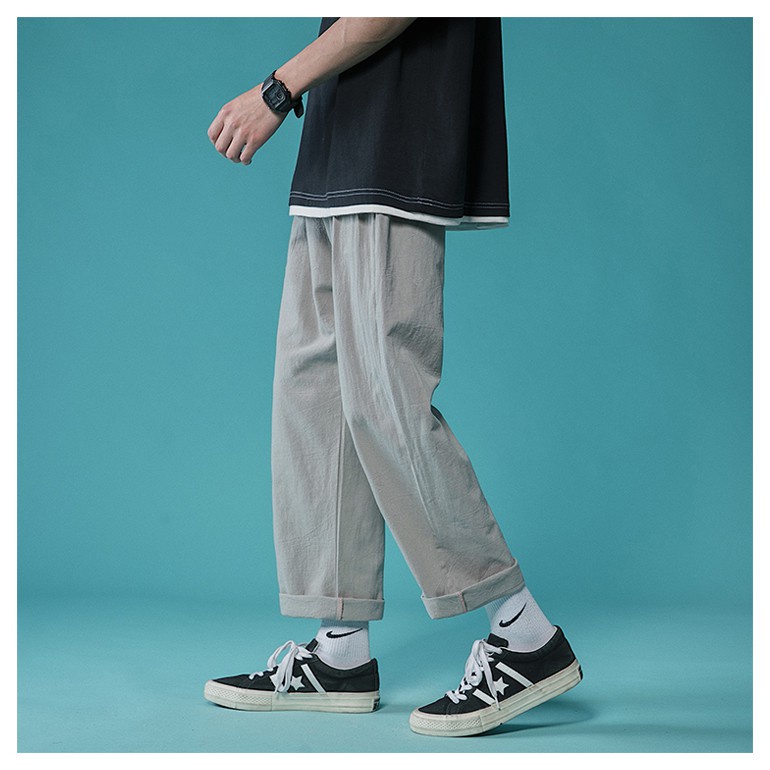Quần Baggy Ống Rộng Vải Đũi Nam Nữ - MayLinh shop - Quần Đũi Lưng Thun ⚡ Chất Liệu Đũi Xước Xắn Gấu ⚡ 4 Màu Cực Đẹp - HÀ