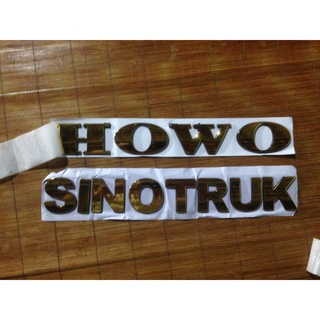 Chữ nổi howo, sinotruck mạ crom, màu vàng giành cho xe howo, chữ nổi, tem xe