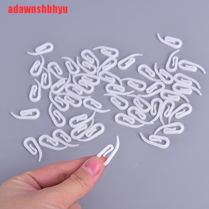 [adawnshbhyu]Plastic 100PCS White Plastic 6 shape Window Curtain Pleat Hooks Hanging Hooks