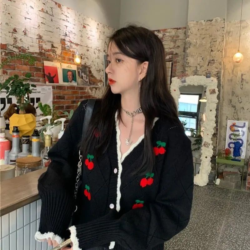 Áo Khoác Cardigan Dáng Ngắn Phong Cách Retro Thời Trang Cho Nữ