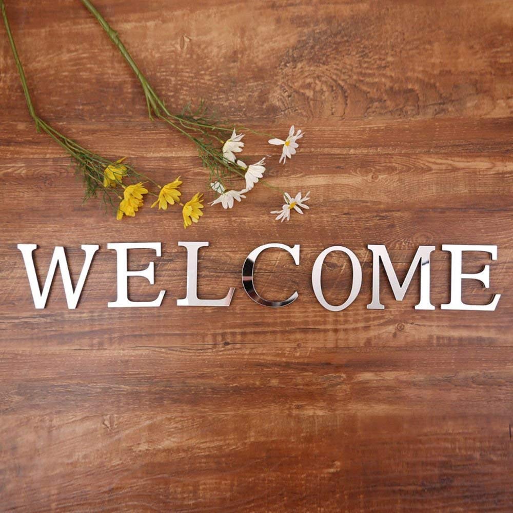 Bộ 26 Chữ Cái Tráng Gương Acrylic 3D DIY Trang Trí Nhà Cửa Có Thể Tháo Gỡ