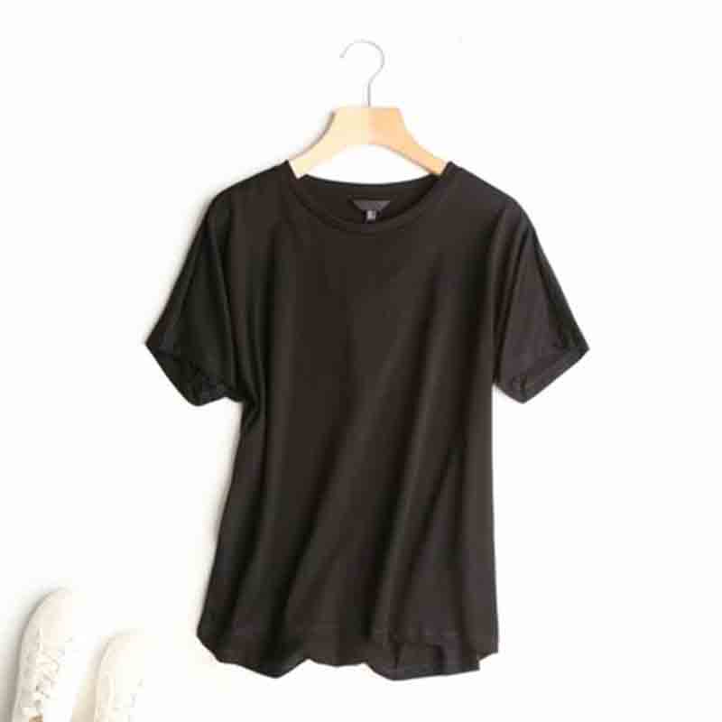 Áo thun nữ TODOBLACK cổ tròn màu trơn phong cách Anh quốc