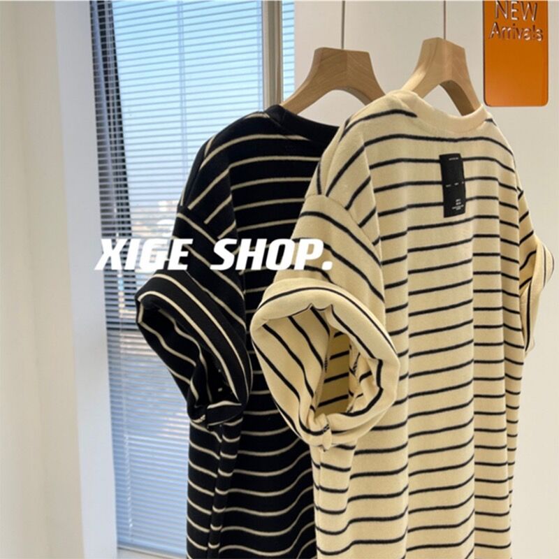 Áo Thun Cotton Tay Ngắn Họa Tiết Kẻ Sọc Đơn Giản Thời Trang Mùa Hè Mới Cho  Nữ - Mixasale