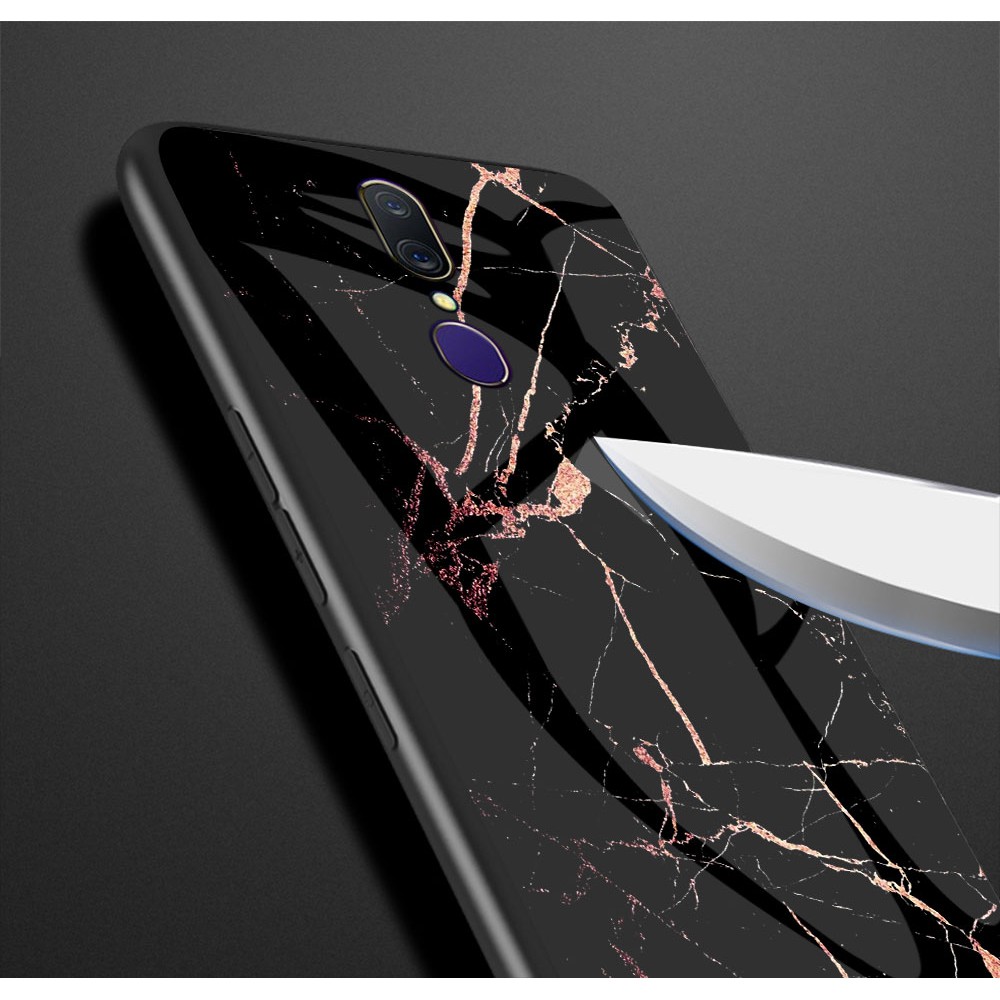Toughened glass Marble Case For OPPO A7 A5/A3s F11 pro A9 Reno Z 10 F9 Cover Casing