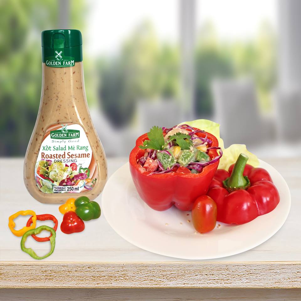 Xốt Salad Mè Rang 250g Golden Farm vị ngon tươi mới, hậu chua thanh, mặn ngọt vừa phải, nổi bật với hương vị tinh tế