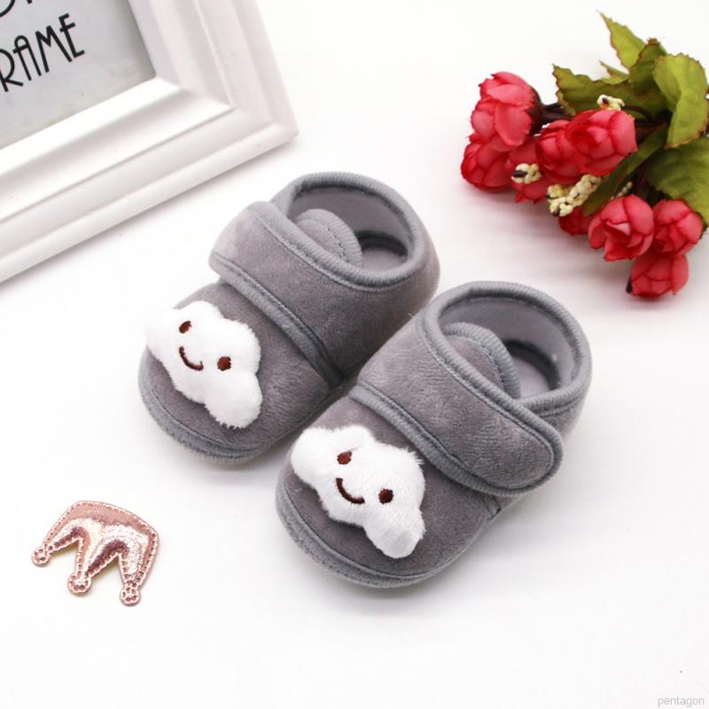 Giày tập đi đế mềm chống trượt thoáng khí thiết kế hình đám mây hoạt hình thời trang cho bé