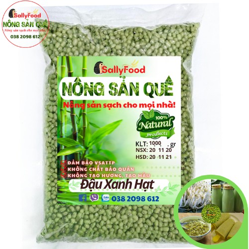 500gr Đậu Xanh Nguyên Hạt Sạch - Nông Sản Quê - Làm Giá Đỗ, Nấu Ăn  Đỗ Xanh Còn Vỏ, Hột Đỗ Xanh Sạch Không Chất Bảo Quản