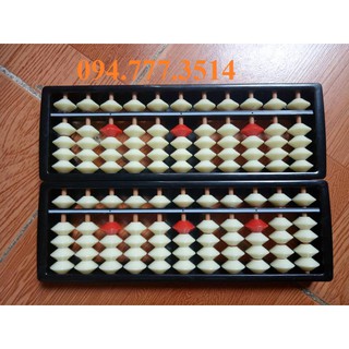 Bàn tính gảy soroban 11 cột trắng đỏ