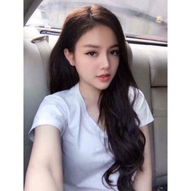 Áo thun body cổ tim có túi