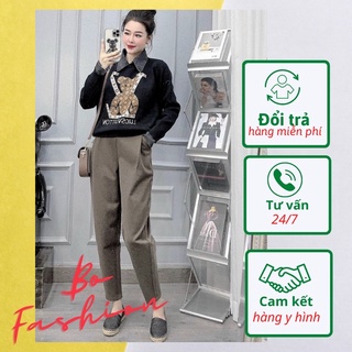 Quần baggy dạ tăm lưng chun chất đẹp