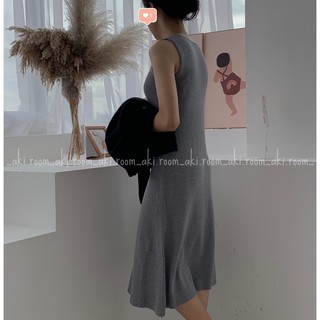 Váy len tăm ba lỗ dáng dài chất đanh dày dặn