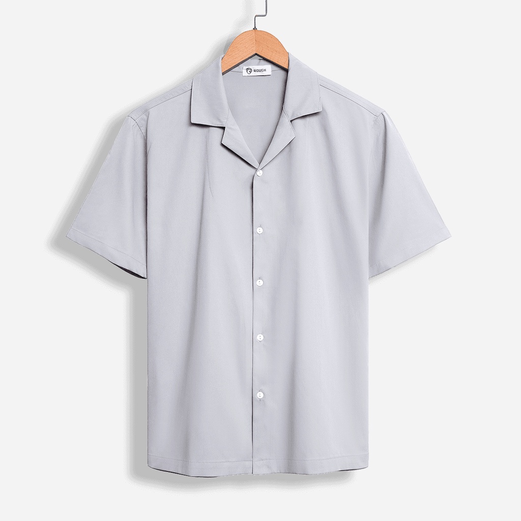 Áo sơ mi nam cộc tay ROUGH Cuban shirt 6 màu trơn