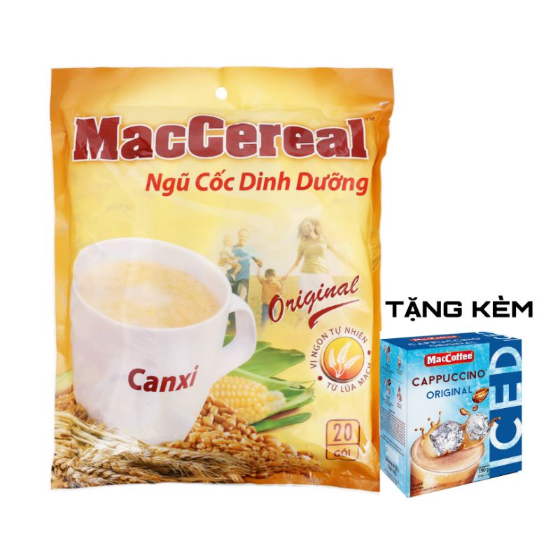 (TẶNG 4 CAPUCCHINO) NGŨ CỐC DINH DƯỠNG MACCEREAL 20 GÓI x 28G