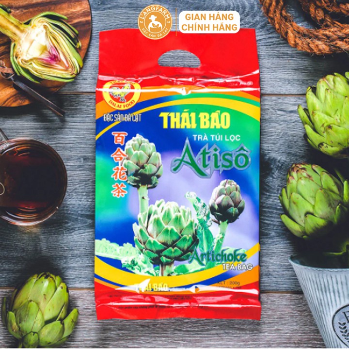 Trà atisô túi lọc Thái Bảo Được chế biến từ nguyên liệu tự nhiên, hương vị thơm ngon.