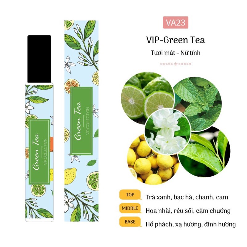 Green Tea - Tinh Dầu Nước Hoa Pháp Cao Cấp - Jayden Boutique | Thế Giới Skin Care