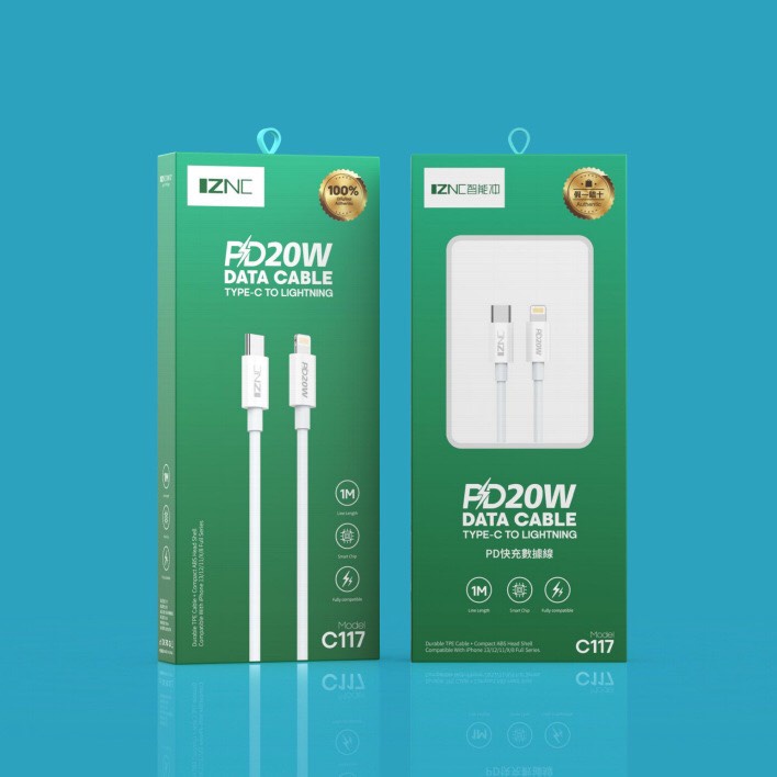 Bộ Củ Cáp Sạc Nhanh 20W chính hãng IZNC-I51 sạc ổn định an toàn cho điện thoại ip 6 đến 13 pro max