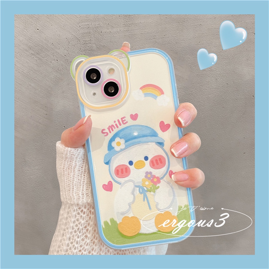 Ốp Điện Thoại Mềm Họa Tiết Chú Vịt / Gấu Dễ Thương Cho iPhone 14 13 12 11 Pro Max SE2020 X XR Xs Max 7 8 6 6s Plus
