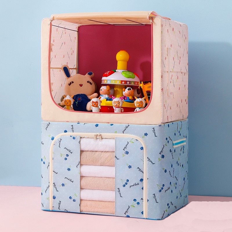 Hộp Vải Đựng Quần Áo Vải Khung thép thùng đựng quần áo đồ lót đồ chơi hộp đa năng Kích Thước Lớn 80 L 88306