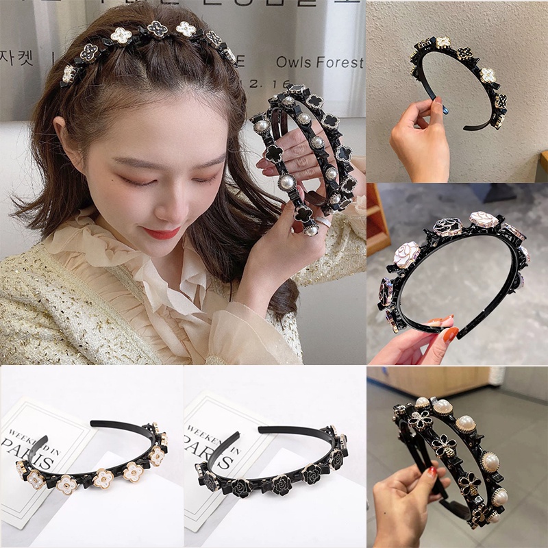 Băng đô nhiều lớp đính đá phong cách Retro đơn giản thời trang