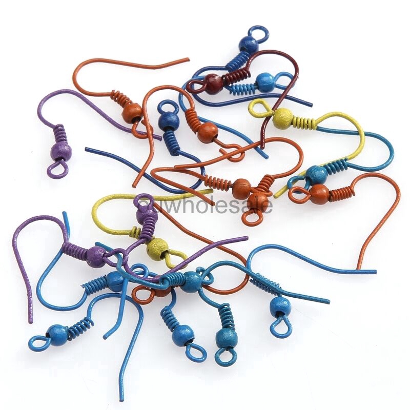 Set 100 móc khuyên tai làm từ kim loại làm trang sức DIY 19mm chất lượng cao