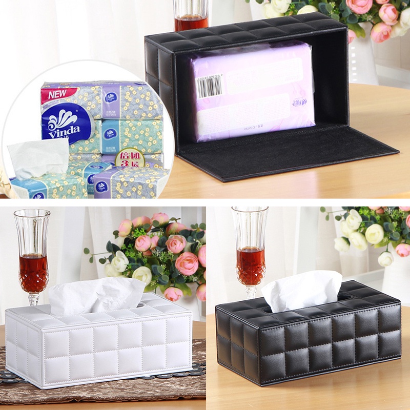Hộp Đựng Khăn Giấy Bằng Da PU Để Bàn Trang Trí Nhà Cửa / Tiệc Cưới