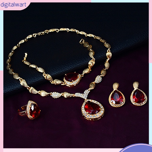 Set trang sức đính đá hình giọt nước sang trọng