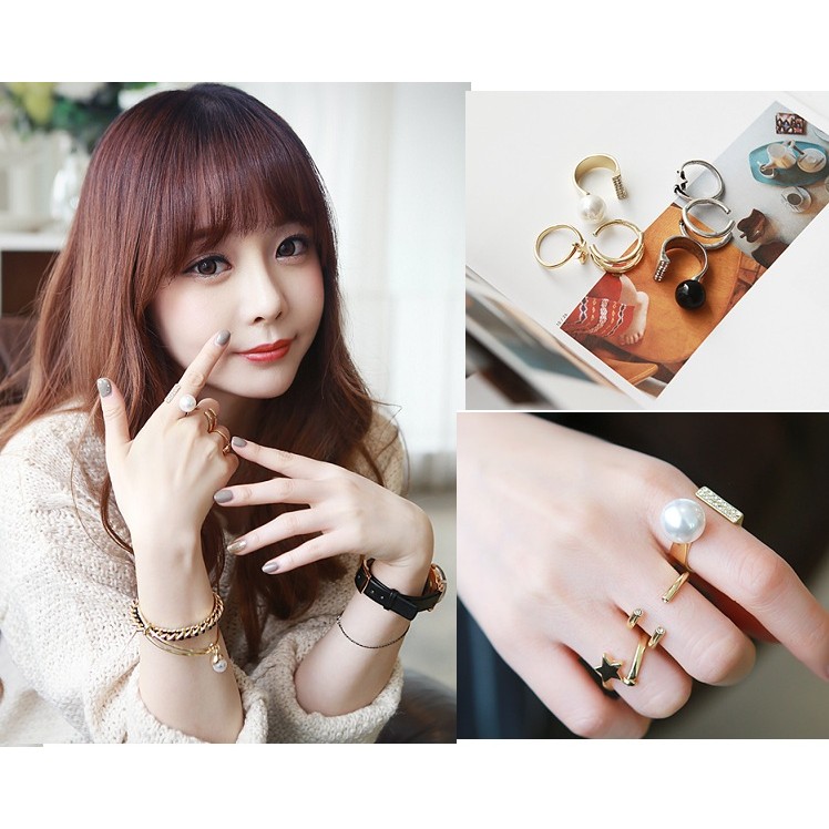 Set nhẫn 3 chiếc châu to